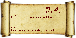 Dóczi Antonietta névjegykártya